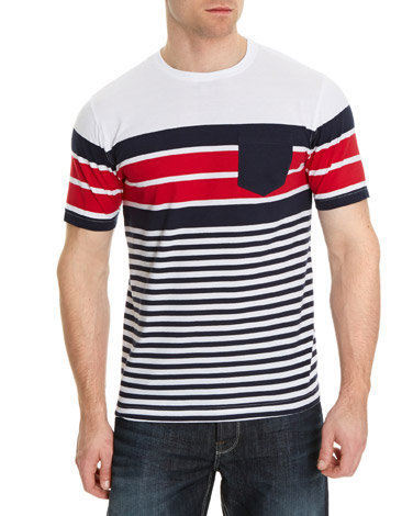 Engineered Striped Pocket T-Shirt